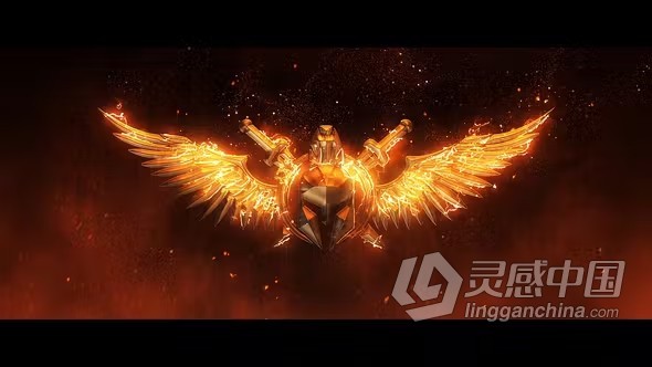 AE模版-史诗烈焰火花粒子开场白标志动画AE模板下载 Epic Logo Reveal  灵感中国网 www.lingganchina.com