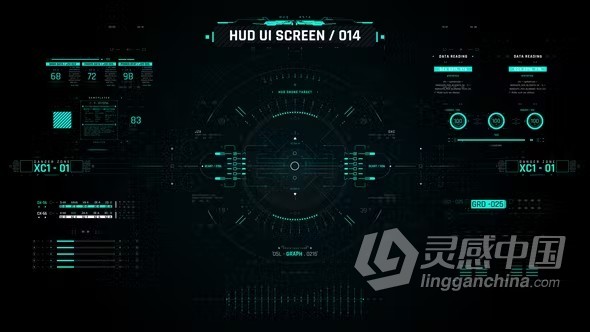 AE模版-HUD屏幕界面图形元素AE模板下载 HUD Screen Interface 3  灵感中国网 www.lingganchina.com