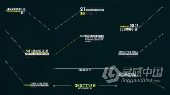 AE模板-26个呼出调出指示线文字标题注释标注动画AE模板下载 CorporateCallOutsTitle  灵感中国网 www.lingganchina.com