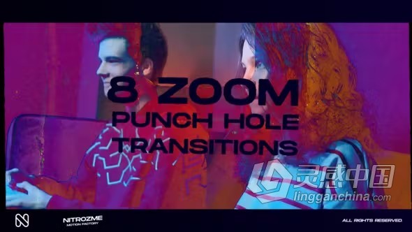 AE模板-故障缩放过渡AE模板下载 Punch Hole Zoom Transitions Vol. 01  灵感中国网 www.lingganchina.com