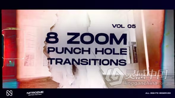 AE模板-故障缩放过渡AE模板下载 Punch Hole Zoom Transitions Vol. 05  灵感中国网 www.lingganchina.com