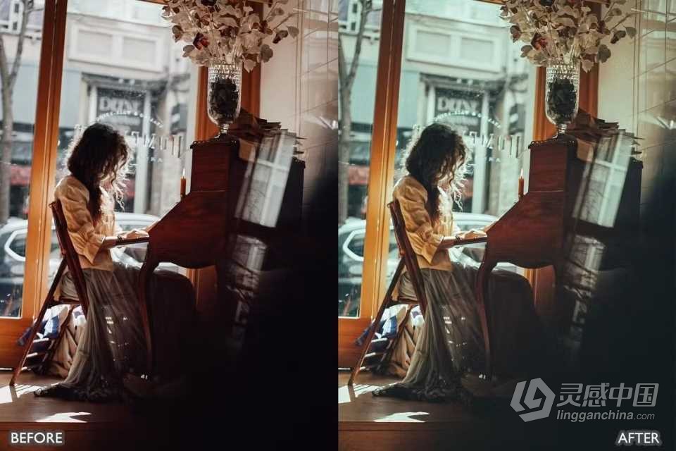 深蓝色复古电影胶片lr预设 Moody Film Dark Blue Vintage Look Preset  灵感中国网 www.lingganchina.com