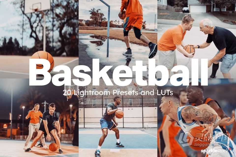 篮球运动人像AI人工智能Lightroom预设及电影视频调色LUT预设 Basketball Lightorom Presets and LUTs  灵感中国网 www.lingganchina.com