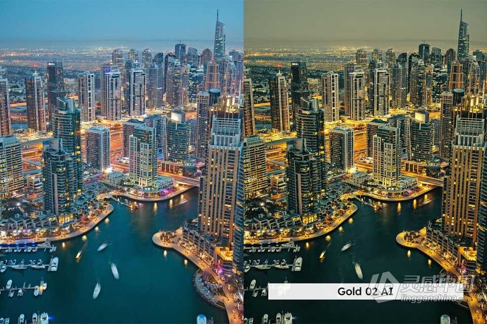 迪拜城市风光AI人工智能Lightroom预设及电影视频调色LUT预设 Dubai Lightroom Presets and LUTs  灵感中国网 www.lingganchina.com