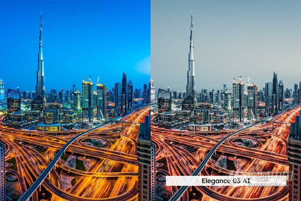 迪拜城市风光AI人工智能Lightroom预设及电影视频调色LUT预设 Dubai Lightroom Presets and LUTs  灵感中国网 www.lingganchina.com