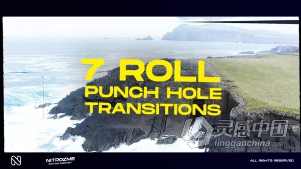 AE模板-冲孔紊乱视频转场AE模板下载 Punch Hole Roll Transitions Vol. 03  灵感中国网 www.lingganchina.com