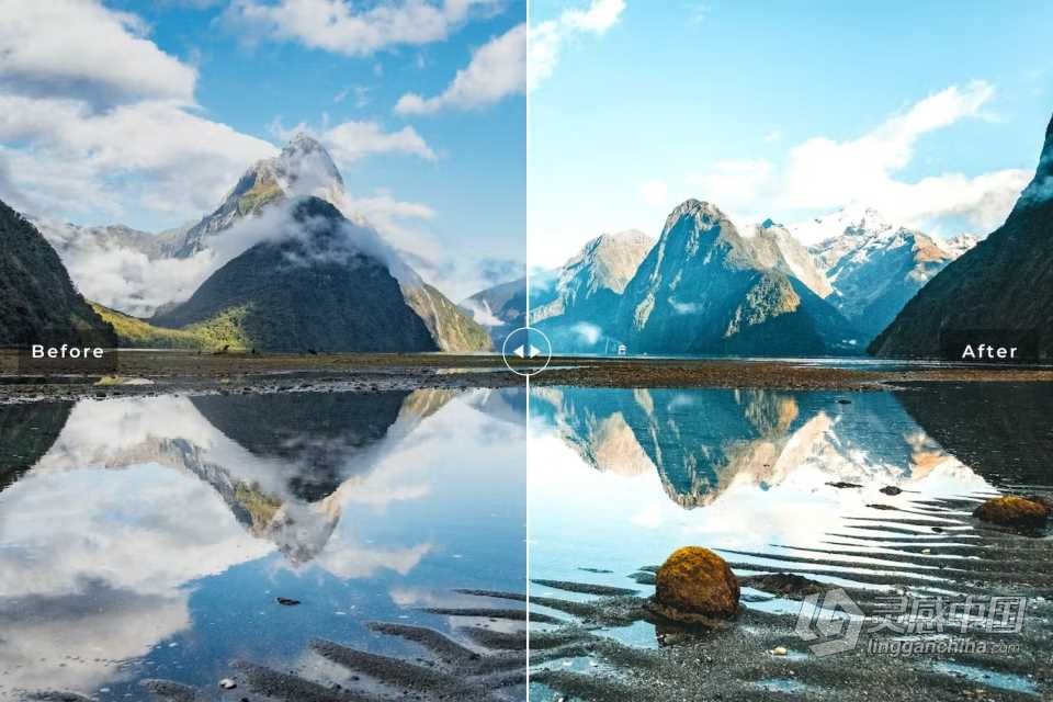 旅行电影人文风光Lightroom预设 Milford Sound Lightroom Presets  灵感中国网 www.lingganchina.com