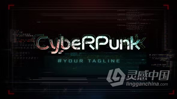 AE模板-赛博朋克片头空间感故障技术开场白AE模板下载 Cyberpunk Intro  灵感中国网 www.lingganchina.com