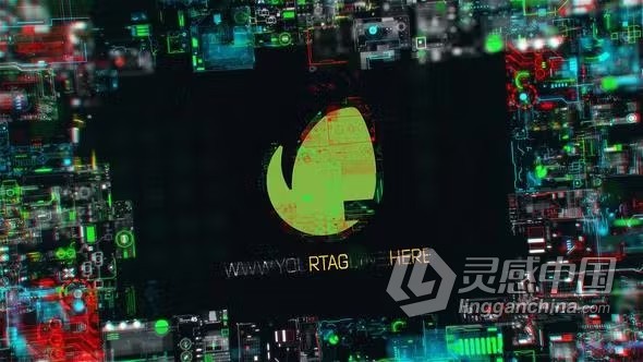 AE模版-ai人工智能数字技术标志动画AE模版下载 Digital Technology Logo Reveal  灵感中国网 www.lingganchina.com