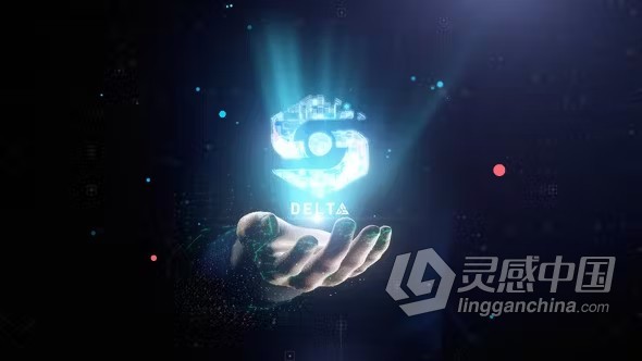 AE模版-数字手全息图演示发光标志动画AE模版下载 Digital Hand Hologram Presentation Logo Reveal  灵感中国网 www.lingganchina.com