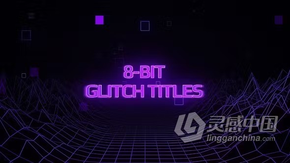 AE与PR模板带有拉伸毛刺效果复古故障文本动画AE与PR模板下载 8-Bit Glitch Titles  灵感中国网 www.lingganchina.com