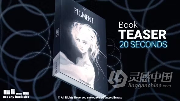 AE模板-图书新作预告书籍展示书本杂志广告AE模板下载 Book Teaser  灵感中国网 www.lingganchina.com