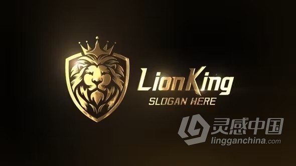 AE模板-豪华高贵闪耀金色标志动画AE模板下载 Shine Gold Logo  灵感中国网 www.lingganchina.com