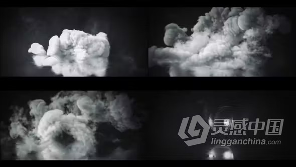 AE模板-爆炸烟雾尘土飞扬烟熏蒸汽标志文本动画AE模板下载 Fog Explosion Logo Text Reveal  灵感中国网 www.lingganchina.com