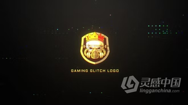 AE模板-时尚的混合效果游戏故障标志动画AE模板下载 Gaming Glitch Logo  灵感中国网 www.lingganchina.com