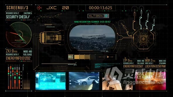 AE模板-航行雷达屏幕信息科技HUD元素AE模板下载 HUD700 Screen Info 3  灵感中国网 www.lingganchina.com