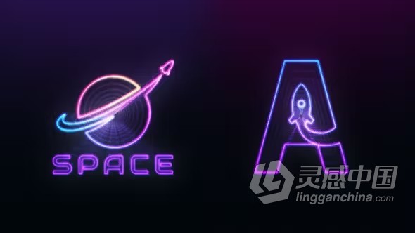 AE模板-五彩霓虹灯标志高科技LOGO展示AE模板下载 Neon Logo Reveal  灵感中国网 www.lingganchina.com