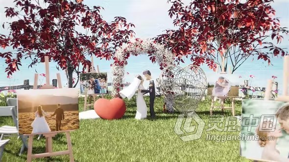 AE模板-浪漫户外婚礼场景制作婚礼请柬视频动画AE模板下载 Wedding Invitation  灵感中国网 www.lingganchina.com