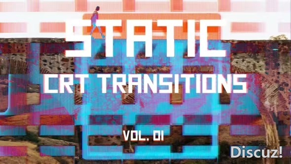 AE模板-CRT静态转场抽象复古故障过渡AE模板下载 CRT Static Transitions Vol. 01  灵感中国网 www.lingganchina.com