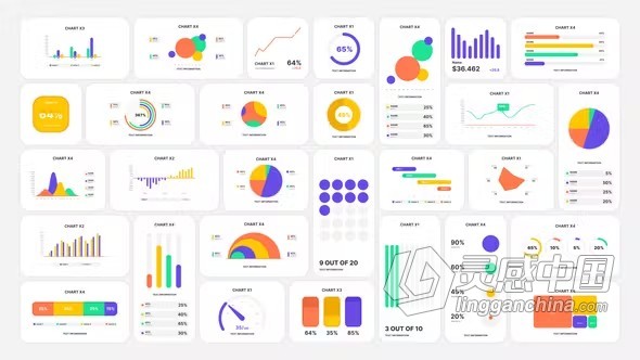 AE模板-商业演示年度报告教育视频创业宣传企业信息图表AE模板下载 Corporate Infographic Charts Bundle  灵感中国网 www.lingganchina.com