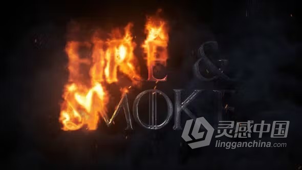 AE模板-金属标志被燃烧火焰吞没动态LOGO片头动画AE模板下载 Burning Metal Logo  灵感中国网 www.lingganchina.com