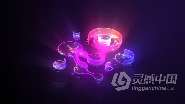 AE模板-合成波数字矩阵标志介绍AE模板下载 Digital Matrix Logo Intro  灵感中国网 www.lingganchina.com