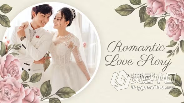 AE模板-浪漫婚礼幻灯片闪亮玫瑰花卉动画视频相册AE模板下载 Romantic Wedding Slideshow  灵感中国网 www.lingganchina.com