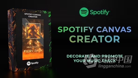 AE模板-流媒体CD播放DJ可视化音乐宣传短视频特效素材AE模板下载 Spotify Canvas Creator  灵感中国网 www.lingganchina.com