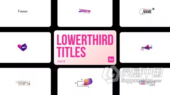 AE模板-标题社交媒体视频字幕企业描述介绍文本AE模板下载 Lowerthird Titles 13 for After Effects  灵感中国网 www.lingganchina.com