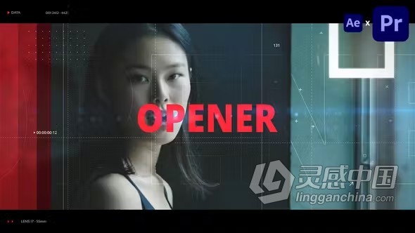 视差动态开场白时尚宣传片城市介绍视频制作AE与PR模板 Dynamic Opener  灵感中国网 www.lingganchina.com