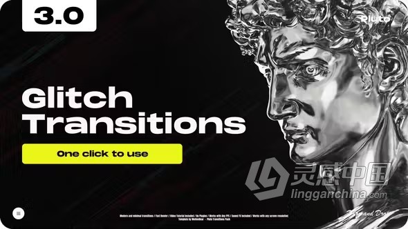 故障特效转场过渡AE与PR模板 Glitch Transitions 3.0  灵感中国网 www.lingganchina.com