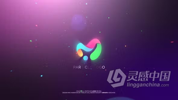 大气闪亮彩光粒子汇聚LOGO片头片尾动画AE模板下载 Particle Logo Reveals  灵感中国网 www.lingganchina.com