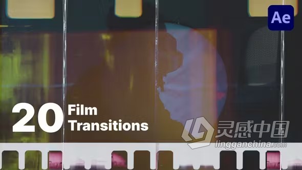 带有漏光和损坏的胶片覆盖层20个划痕胶片过渡AE模板下载 Film Transitions  灵感中国网 www.lingganchina.com