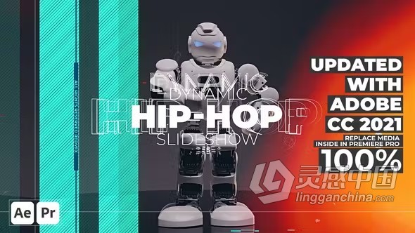 动感嘻哈幻灯片城市介绍视频时尚活力vlog宣传AE与PR模板 Dynamic Hip-Hop Slideshow  灵感中国网 www.lingganchina.com