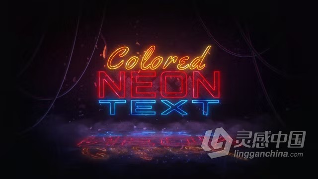 Glitch霓虹灯标志故障LOGO片头AE模板下载 Glitch Neon Logo Reveal  灵感中国网 www.lingganchina.com