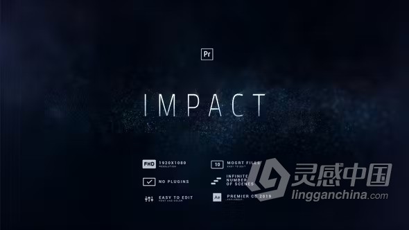 时尚粒子标题动画PR模板下载 Impact Glitter Particles Titles  灵感中国网 www.lingganchina.com