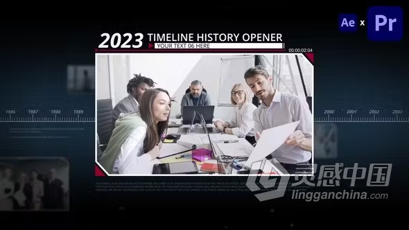 时间线企业发展史公司宣传片制作AE与PR模板下载 Timeline History Opener  灵感中国网 www.lingganchina.com