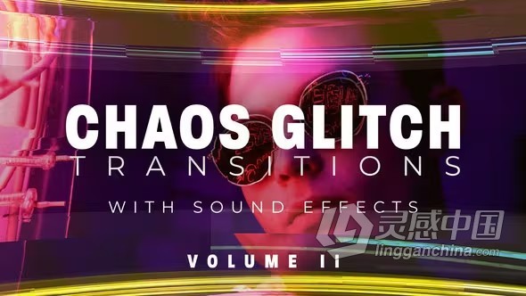 混乱故障特效转场20组预设PR模板下载 Chaos Glitch Transitions v2 Pack  灵感中国网 www.lingganchina.com