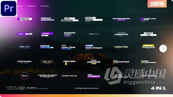 创意方框文字标题动画PR模板下载 Titles Bundle 1.0 For Premiere Pro  灵感中国网 www.lingganchina.com