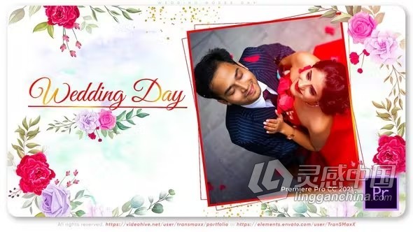 温柔华丽浪漫风格甜蜜回忆视频相册PR模板下载 Wedding Roses Day  灵感中国网 www.lingganchina.com