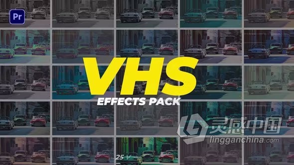 失真噪声色差怀旧复古氛围VHS风格效果包PR模板下载 VHS Effects Pack  灵感中国网 www.lingganchina.com