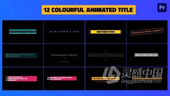 彩色动画标题PR模板下载 Colorful Animated Title Premiere Pro Template  灵感中国网 www.lingganchina.com