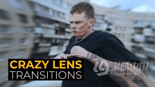 酷炫创意动感活力扭曲像差疯狂镜头过渡效果PR模板下载 Crazy Lens Transitions  灵感中国网 www.lingganchina.com