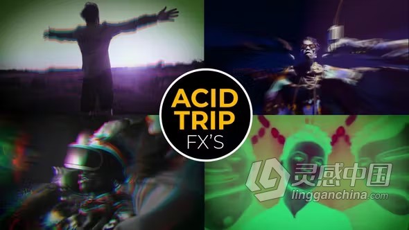 50种幻觉迷幻疯狂像差电影效果叠加元素PR模板下载 Acid Trip Effects  灵感中国网 www.lingganchina.com