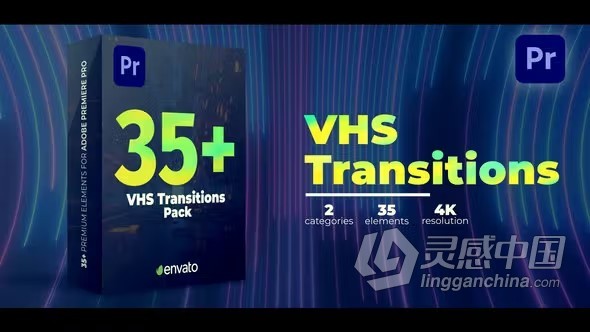 2个类别35+高质量VHS转场过渡元素PR模板下载 VHS Transitions  灵感中国网 www.lingganchina.com