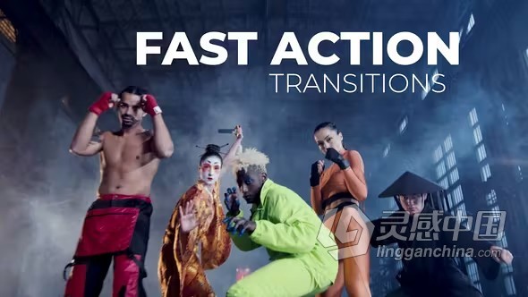 扭曲晃动14个快速行动动作转场过渡PR模板下载 Fast Action Transitions  灵感中国网 www.lingganchina.com