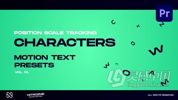 运动文字标题动画PR模板下载 Characters Motion Text Position Scale Tracking Vol. 01 for Premie  灵感中国网 www.lingganchina.com