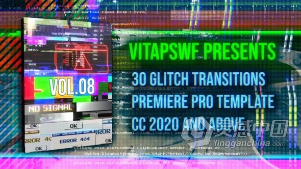 PR模板-30个故障过渡效果 Glitch Transitions Vol. 08  灵感中国网 www.lingganchina.com