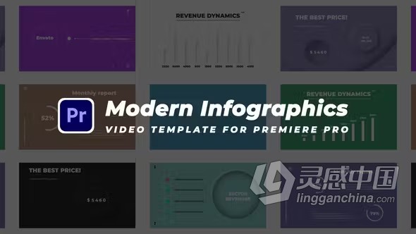 现代信息图表动画PR模板下载 Modern Infographics for Premiere Pro  灵感中国网 www.lingganchina.com