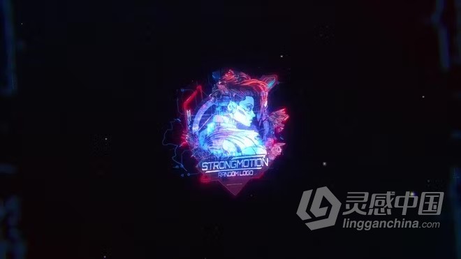 科技网络波浪故障物资LOGO动画视频片头AE模板下载 Cyber Wave Logo Reveal  灵感中国网 www.lingganchina.com